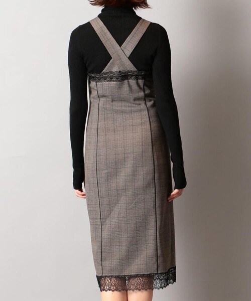 NINE（ナイン）の「グレンチェックレーストリムワンピ（）」 - WEAR