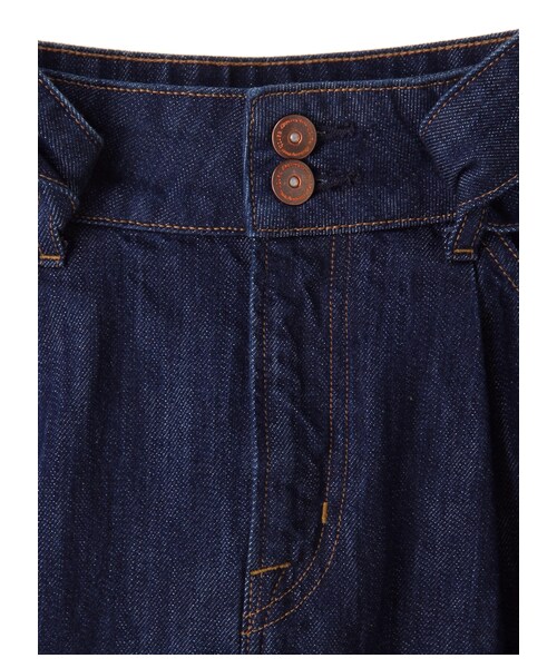 earth music&ecology（アースミュージックアンドエコロジー）の「USA COTTONデニムスカート(タックリボン)（スカート・インディゴ/ライトインディゴ・S/M）」の10枚目の写真