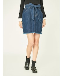 earth music&ecology | USA COTTONデニムスカート(タックリボン)(スカート)