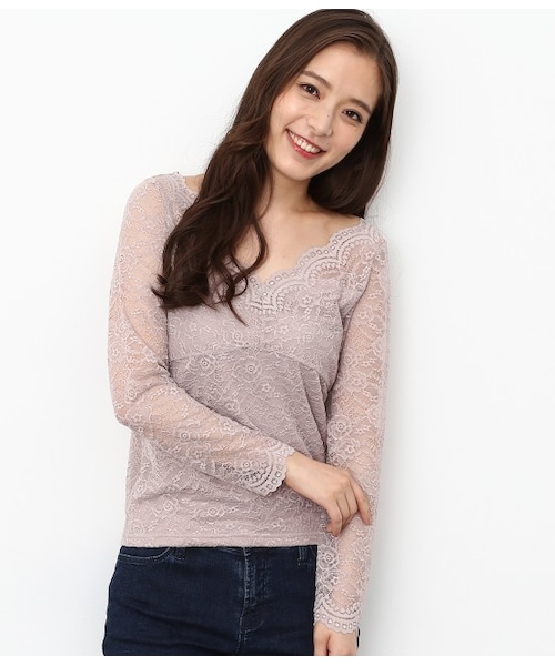 Rope Picnic ロペピクニック ロペピクニック の スカラップレースインナーカットソー トップス Wear