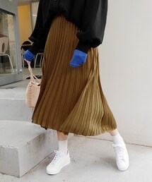 DHOLIC | グロッシープリーツミモレ丈スカート(スカート)