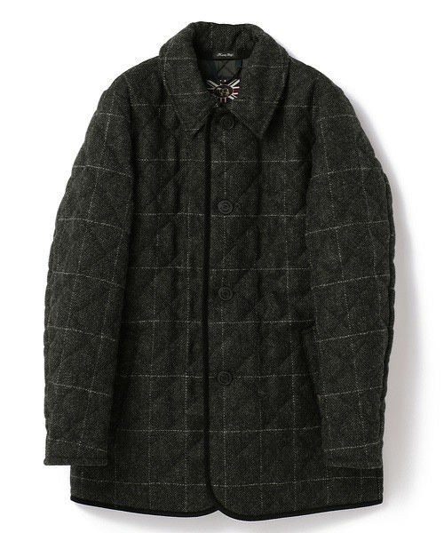 良好★ラベンハム×メンズビギ キルティングジャケット サイズ38 サンプル品★　　khaki /カーキ/日本製/ボア/ジップアップ/30163-NI0519 SALE／50%OFFMEN\u0027S BIGI LAVENHAM(ラベンハム)別注