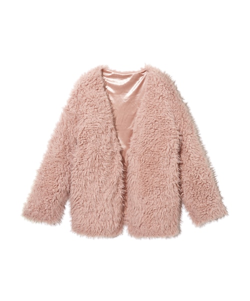 GRL（グレイル）の「ボアノーカラーカーディガン（カーディガン/ボレロ・レディース・ブラック/ピンク/パープル/グレー/アイボリー・F）」の5枚目の写真