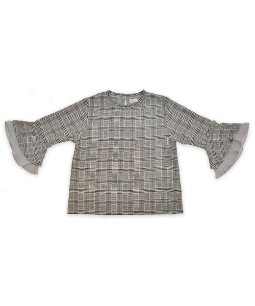 flower（フラワー）の「precious blouse ～ﾌﾟﾚｼｬｽﾌﾞﾗｳｽ（シャツ/ブラウス・レディース・black/gray・FREE）」の2枚目の写真