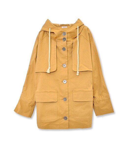 flower（フラワー）の「parachute coat～ﾊﾟﾗｼｭｰﾄｺｰﾄ（ミリタリージャケット・レディース・khaki/beige・FREE）」の2枚目の写真