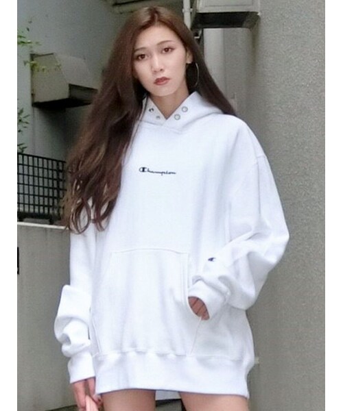 EMODA（エモダ）の「【EMODA×Champion】HEAVY LOGO HOODIE（）」 - WEAR 