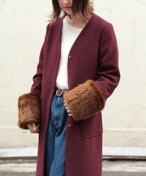 PAGEBOY（ページボーイ）の「ファースリーブノーカラーコート（）」 - WEAR