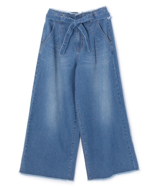PAGEBOY（ページボーイ）の「トモリボン付きデニムワイドパンツ（パンツ・ライトブルー/ブルー/インディゴ）」の3枚目の写真