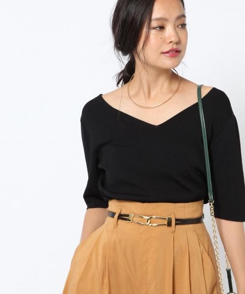 laboratory work（ラボラトリーワーク）の「２ＷＡＹコンパクトニットプルオーバー（トップス・オフホワイト×ブラック/ブラック/レッド/グリーン/ネイビー×ベージュ）」の2枚目の写真