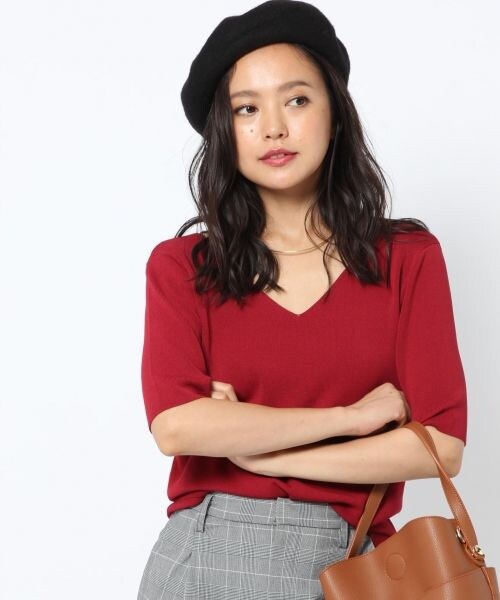 laboratory work（ラボラトリーワーク）の「２ＷＡＹコンパクトニットプルオーバー（トップス・オフホワイト×ブラック/ブラック/レッド/グリーン/ネイビー×ベージュ）」の3枚目の写真