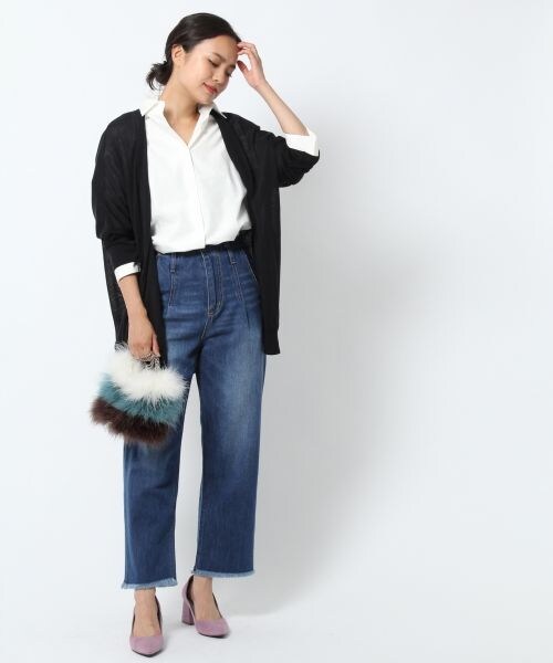 laboratory work（ラボラトリーワーク）の「ハイウエストデニム（パンツ・配色ブルー/ブルー）」の5枚目の写真