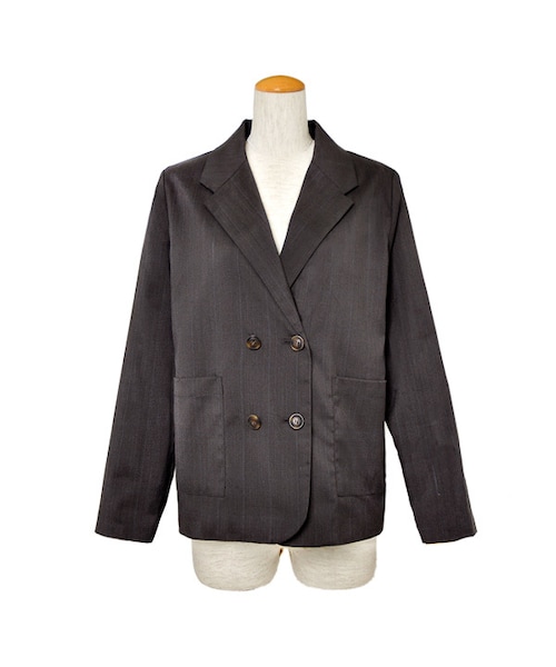 flower（フラワー）の「manish check jacket～ﾏﾆｯｼｭﾁｪｯｸｼﾞｬｹｯﾄ（テーラードジャケット・レディース・gray/charcoal・FREE）」の2枚目の写真