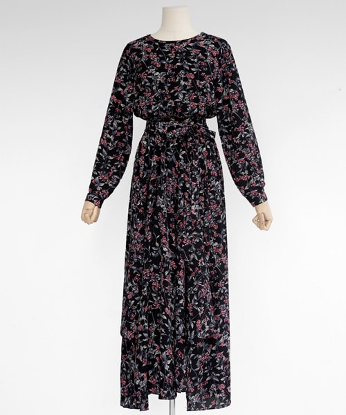 DHOLIC(ディーホリック)の「ストラップSETアンバランスフローラルワンピース(ワンピース・レディース・ブラウン/グリーン/ブラック・FREE)」の2枚目の写真