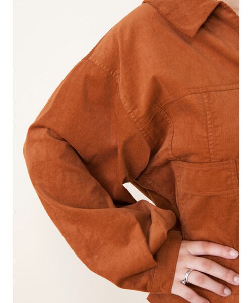 w closet（ダブルクローゼット）の「後ろレースアップコーデュロイGジャン（ジャケット/アウター・レディース・モカグレー/Dキャメル/スミクロ・FREE）」の12枚目の写真
