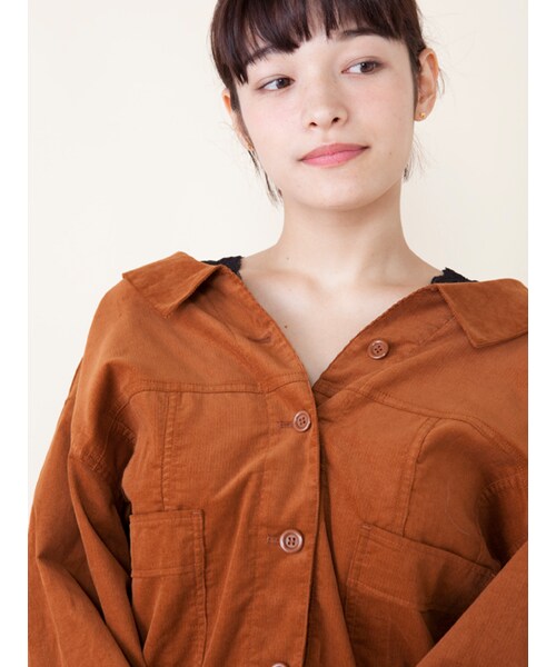 w closet（ダブルクローゼット）の「後ろレースアップコーデュロイGジャン（ジャケット/アウター・レディース・モカグレー/Dキャメル/スミクロ・FREE）」の10枚目の写真