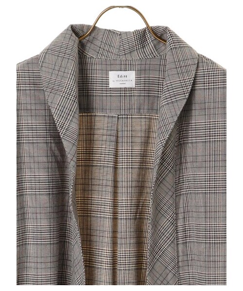 YECCA VECCA（イェッカヴェッカ）の「・チェックシャツディガン（ジャケット/アウター・グレー・F）」の4枚目の写真