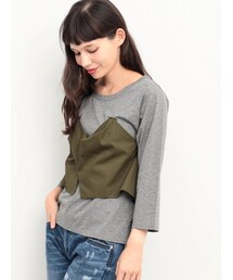 YECCA VECCA | P.ベスチェ付きプルオーバー(トップス)