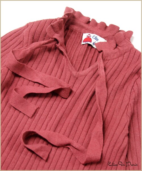 paravion（パラビオン）の「C/ハイネックリボンニット（トップス・レディース・アイボリー/ブラック/レッド・ワンサイズ）」の6枚目の写真