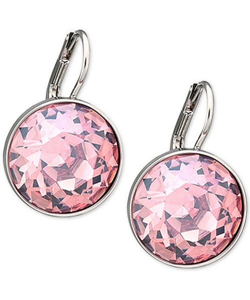 Pink tone crystal drop earrings