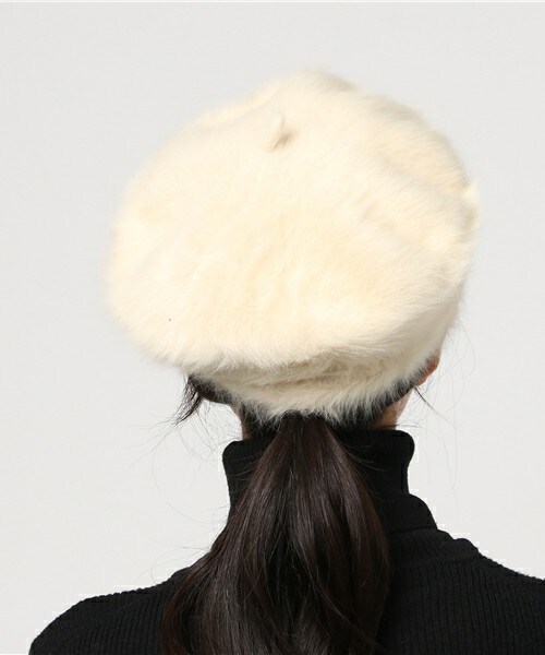 INTERPLANET(インタープラネット)の「アンゴラ混ベレー帽(ハンチング/ベレー帽・レディース・ブラック/グレー/ベージュ・フリー)」の5枚目の写真