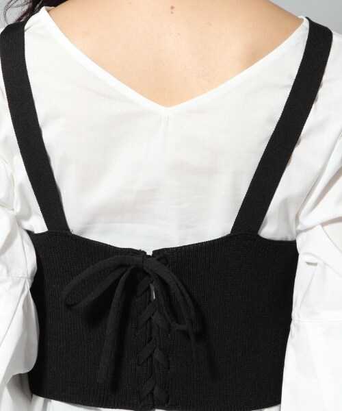 Andemiu（アンデミュウ）の「ニットキャミブラウスＳＥＴ（トップス・グレー/ブラック/キャメル）」の16枚目の写真