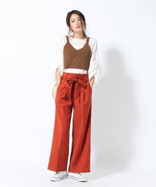 Andemiu（アンデミュウ）の「ニットキャミブラウスＳＥＴ（トップス・グレー/ブラック/キャメル）」の4枚目の写真