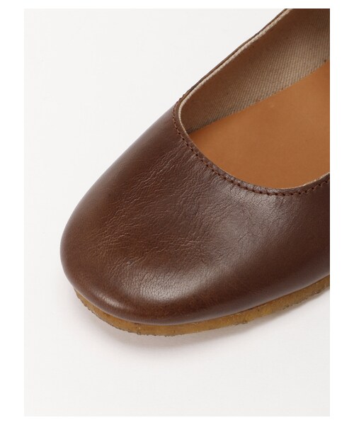 Samansa Mos2（サマンサ モスモス）の「ゴートレザー ワンストラップバレエ（シューズ・ブラック/ブラウン・M/L）」の4枚目の写真