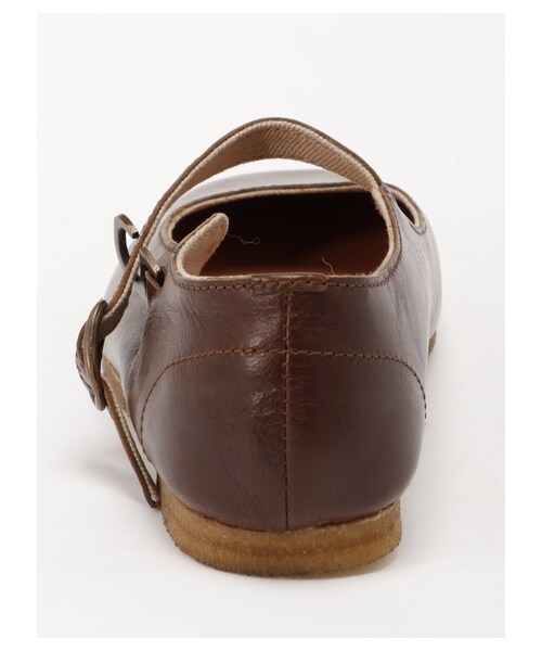 Samansa Mos2（サマンサ モスモス）の「ゴートレザー ワンストラップバレエ（シューズ・ブラック/ブラウン・M/L）」の2枚目の写真