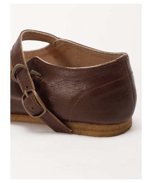 Samansa Mos2（サマンサ モスモス）の「ゴートレザー ワンストラップバレエ（シューズ・ブラック/ブラウン・M/L）」の5枚目の写真