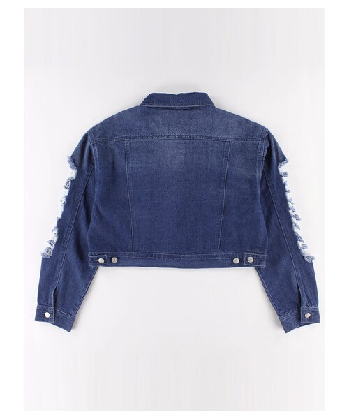 E hyphen world gallery（イーハイフンワールドギャラリー）の「ダメージ加工デニムGジャン（ジャケット/アウター・ライトインディゴ/ミディアムインディゴ・F）」の3枚目の写真