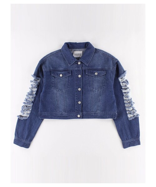 E hyphen world gallery（イーハイフンワールドギャラリー）の「ダメージ加工デニムGジャン（ジャケット/アウター・ライトインディゴ/ミディアムインディゴ・F）」の9枚目の写真