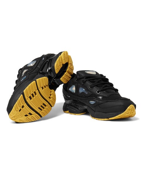 RAF SIMONS(ラフシモンズ)の「Raf Simons + Adidas Ozweego Iii Leather, Canvas And Satin Sneakers(スニーカー・メンズ・Black・11/9.5/10.5/11.5/10/12/8.5/7/8/9/7.5/6)」の4枚目の写真