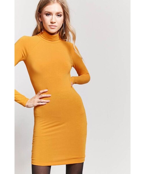 FOREVER 21（フォーエバー トゥエンティーワン）の「FOREVER 21 Turtleneck Bodycon Dress（ワンピース・レディース・Black/Gold/Pink/Blue・Small/Medium/Large）」の4枚目の写真