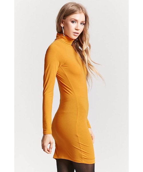 FOREVER 21（フォーエバー トゥエンティーワン）の「FOREVER 21 Turtleneck Bodycon Dress（ワンピース・レディース・Black/Gold/Pink/Blue・Small/Medium/Large）」の12枚目の写真