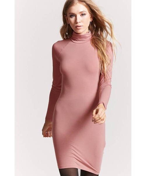 FOREVER 21（フォーエバー トゥエンティーワン）の「FOREVER 21 Turtleneck Bodycon Dress（ワンピース・レディース・Black/Gold/Pink/Blue・Small/Medium/Large）」の3枚目の写真