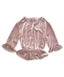 flower | backless velour top ～ﾊﾞｯｸﾚｽﾍﾞﾛｱﾄｯﾌﾟ(Tシャツ/カットソー)