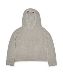 flower | hoodie waffle top ～ﾌｰﾃﾞｨｰﾜｯﾌﾙﾄｯﾌﾟ(ニット/セーター)
