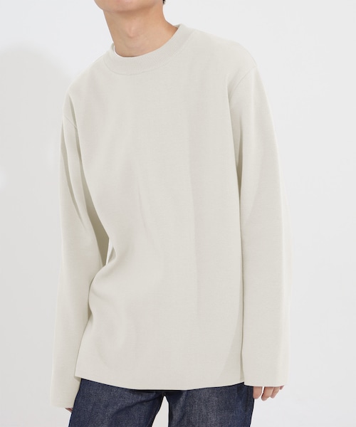 LIDNM（リドム）の「ミラノリブオフショルダーニット（ニット/セーター・メンズ・オフホワイト・S, M, L）」の2枚目の写真