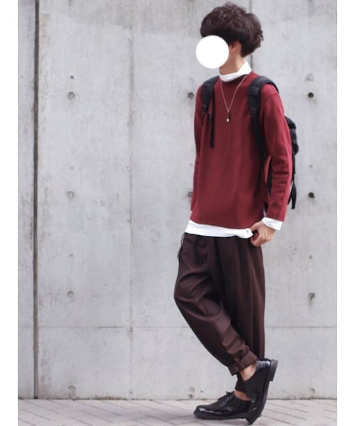 LIDNM(リドム)の「ミラノリブオフショルダーニット(ニット/セーター・メンズ・ダークチェリー・S, M, L)」の7枚目の写真