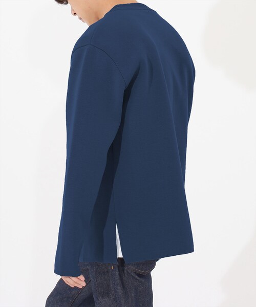 LIDNM（リドム）の「ミラノリブオフショルダーニット（ニット/セーター・メンズ・オーシャンブルー・S, M, L）」の3枚目の写真