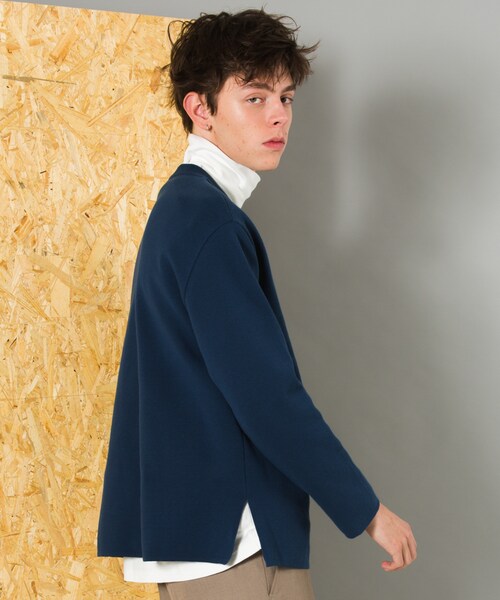 LIDNM（リドム）の「ミラノリブオフショルダーニット（ニット/セーター・メンズ・オーシャンブルー・S, M, L）」の4枚目の写真