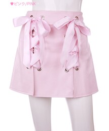Bobon21 | フェイクレザーレースアップスカパン-全２色-(スカート)