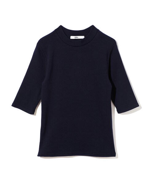 GRL（グレイル）の「5分袖テレコトップス（Tシャツ/カットソー・レディース・ブラック/ネイビー/オフホワイト/ボルドー/レッド/ブルー/ピンク/グレー/ベージュ・M）」の5枚目の写真