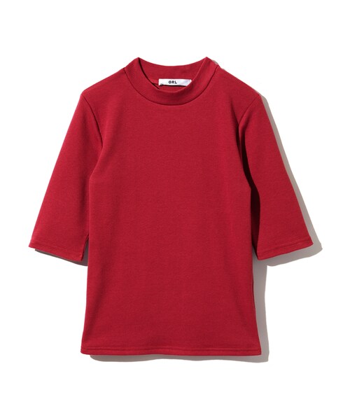 GRL（グレイル）の「5分袖テレコトップス（Tシャツ/カットソー・レディース・ブラック/ネイビー/オフホワイト/ボルドー/レッド/ブルー/ピンク/グレー/ベージュ・M）」の8枚目の写真