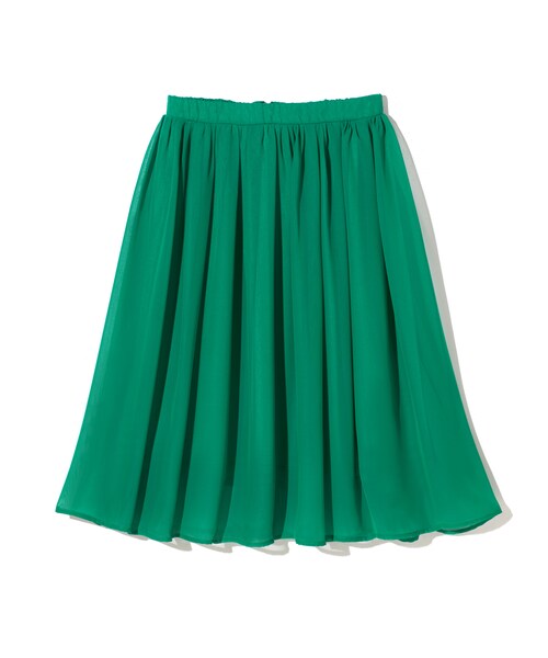 GRL（グレイル）の「シフォンフレアスカート（スカート・レディース・ブラック/レッド/ブルー/ピンク/グリーン/ネイビー/パープル/ボルドー/ブルーグリーン/マスタード/ピンクベージュ/ライトグレー/ダークオレンジ/濃いピンク・M）」の3枚目の写真