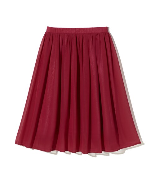 GRL（グレイル）の「シフォンフレアスカート（スカート・レディース・ブラック/レッド/ブルー/ピンク/グリーン/ネイビー/パープル/ボルドー/ブルーグリーン/マスタード/ピンクベージュ/ライトグレー/ダークオレンジ/濃いピンク・M）」の12枚目の写真