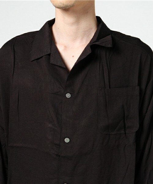 unrelaxing(アンリラクシング)の「オーバーサイズ開襟シャツ ビッグシルエットシャツ(シャツ/ブラウス・メンズ・ブラック/ベージュ/ネイビー/ピンク/ワイン・FREE)」の8枚目の写真