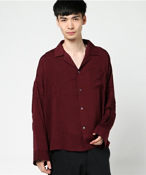 unrelaxing(アンリラクシング)の「オーバーサイズ開襟シャツ ビッグシルエットシャツ(シャツ/ブラウス・メンズ・ブラック/ベージュ/ネイビー/ピンク/ワイン・FREE)」の5枚目の写真