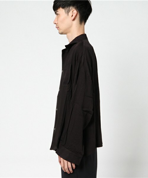 unrelaxing(アンリラクシング)の「オーバーサイズ開襟シャツ ビッグシルエットシャツ(シャツ/ブラウス・メンズ・ブラック/ベージュ/ネイビー/ピンク/ワイン・FREE)」の6枚目の写真