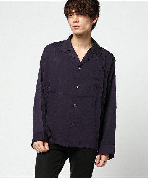 unrelaxing(アンリラクシング)の「オーバーサイズ開襟シャツ ビッグシルエットシャツ(シャツ/ブラウス・メンズ・ブラック/ベージュ/ネイビー/ピンク/ワイン・FREE)」の3枚目の写真